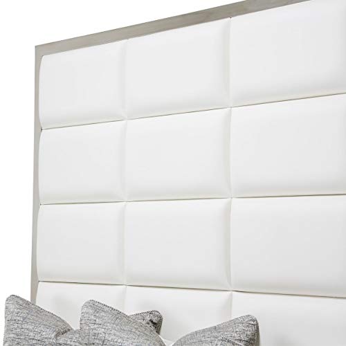Aico Amini Aico Amini State St E King Metal Panel Bed in Glossy White